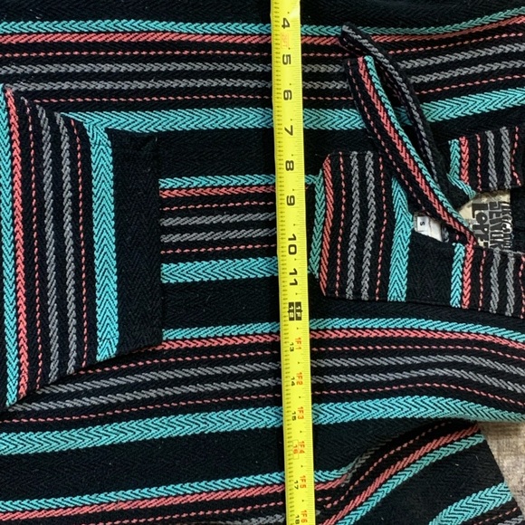 Striped Original Senior Lopez Baja Beach Hoodie Size Small Surfer Beach Mexican - Picture 9 of 11